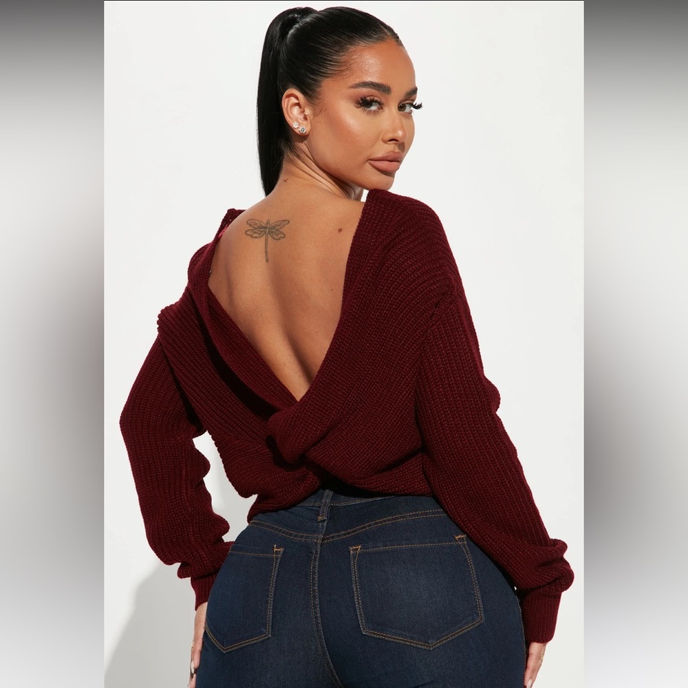 Fashion Nova Twist Back Sweater